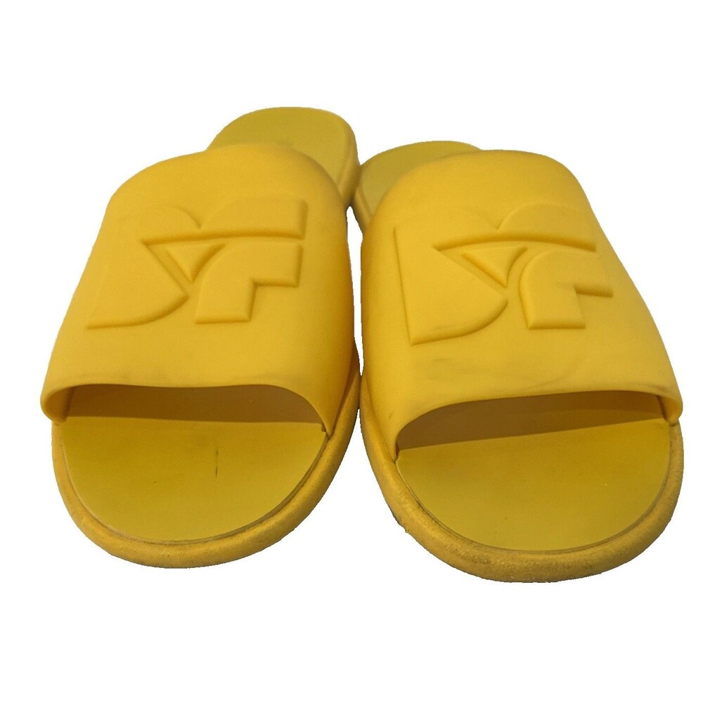 Diane Von Furstenberg "Kellan" Yellow Rubber Slide Sandals Logo 38 Euro 8M US